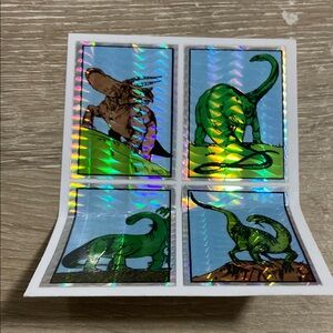 Vintage Holographic Dinosaur Stickers